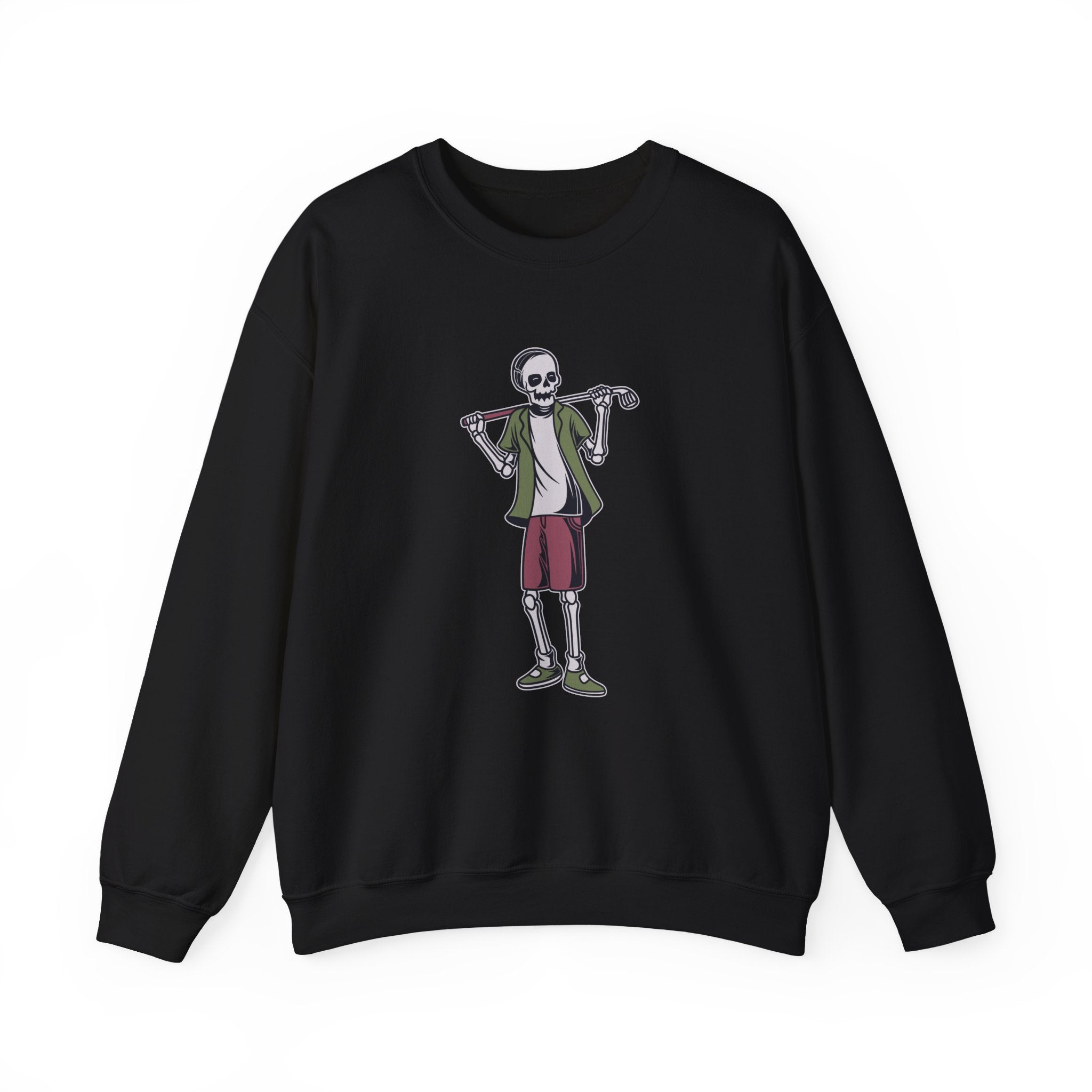 Standing Skeleton Golfer | Crewneck Sweatshirt