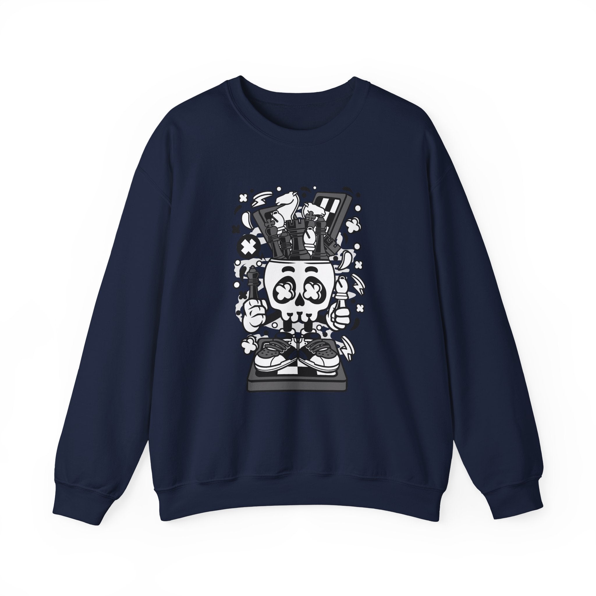 Chess Skull Head | Crewneck Sweatshirt