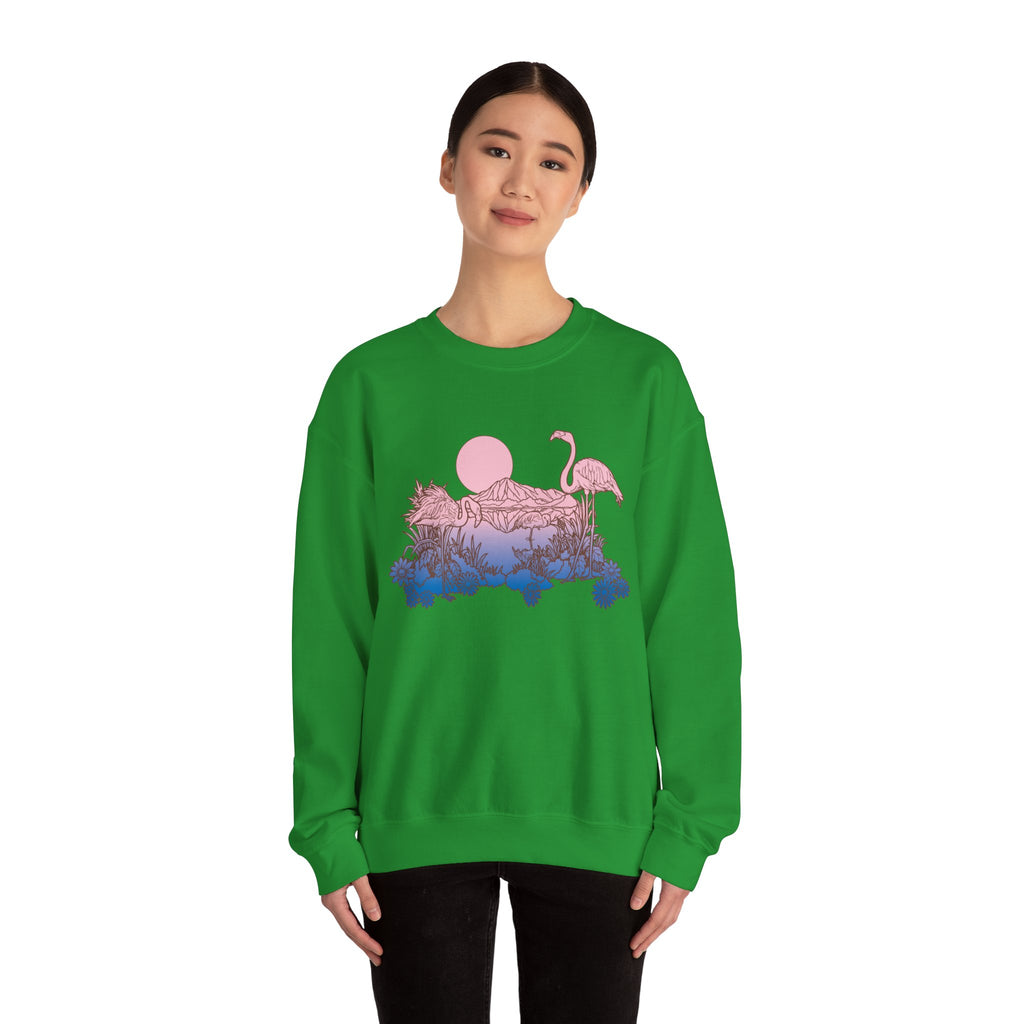 Flamingos in Sunset | Crewneck Sweatshirt