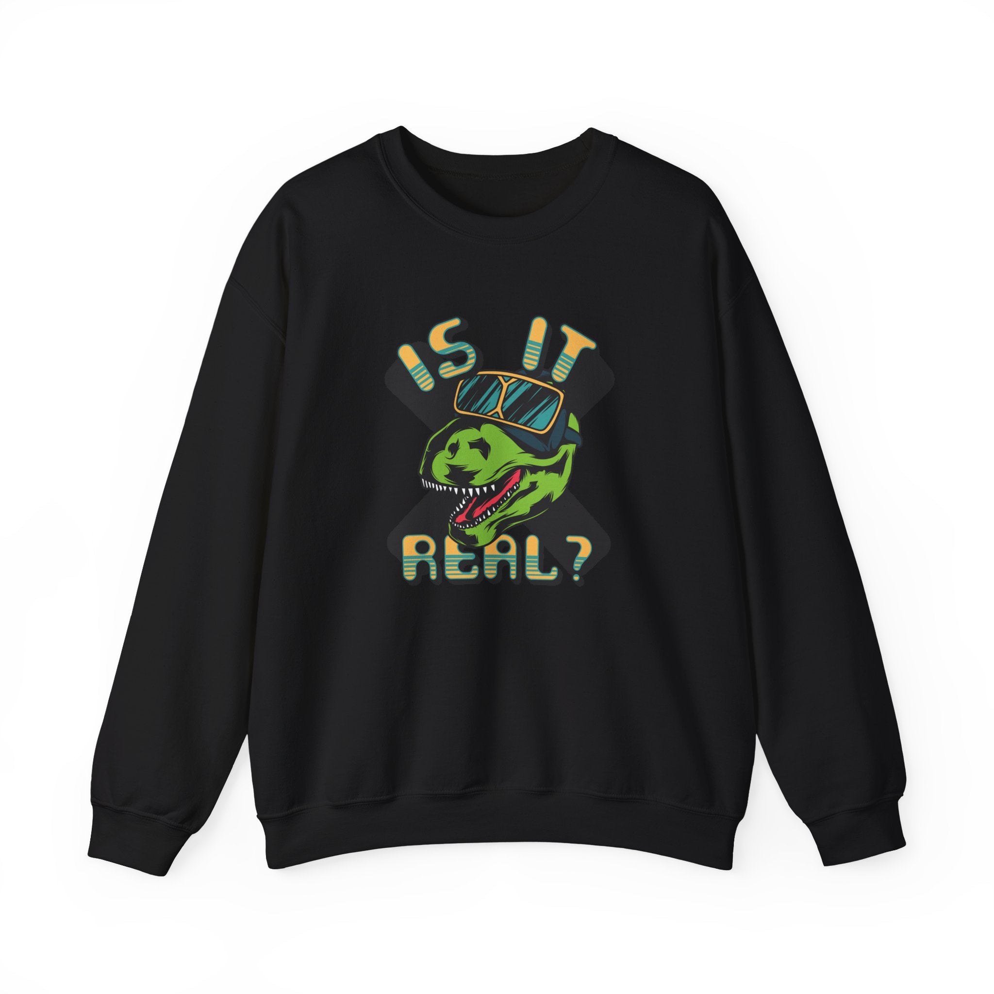 Is It Real? T-Rex in AR Headset | Crewneck Sweatshirt