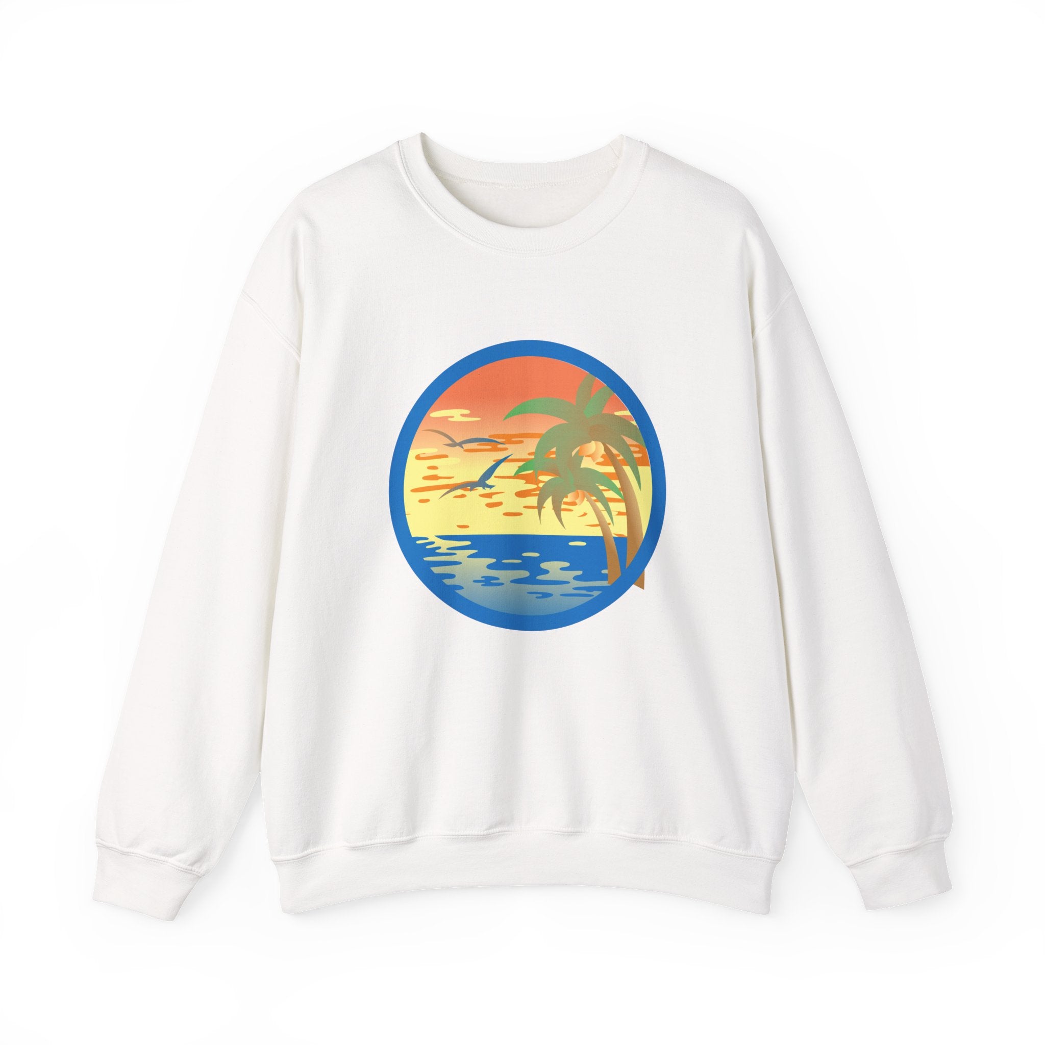 Colored Sunset and Beach | Crewneck Sweatshirt