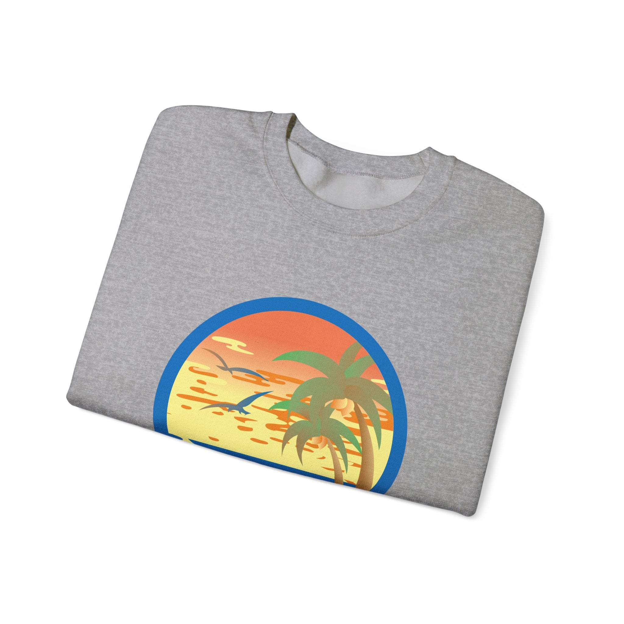 Colored Sunset and Beach | Crewneck Sweatshirt