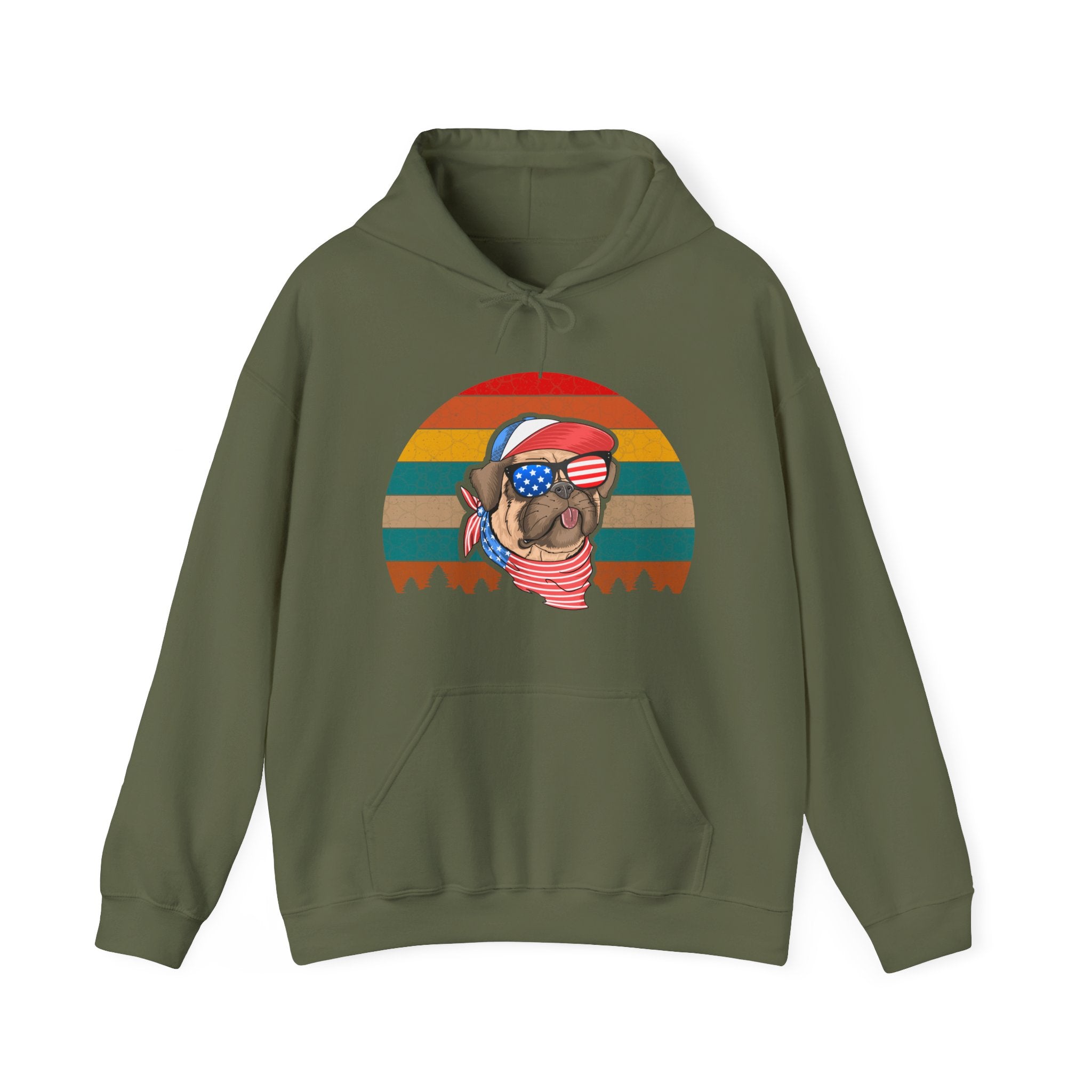 American Pug With Trees | Hoodie