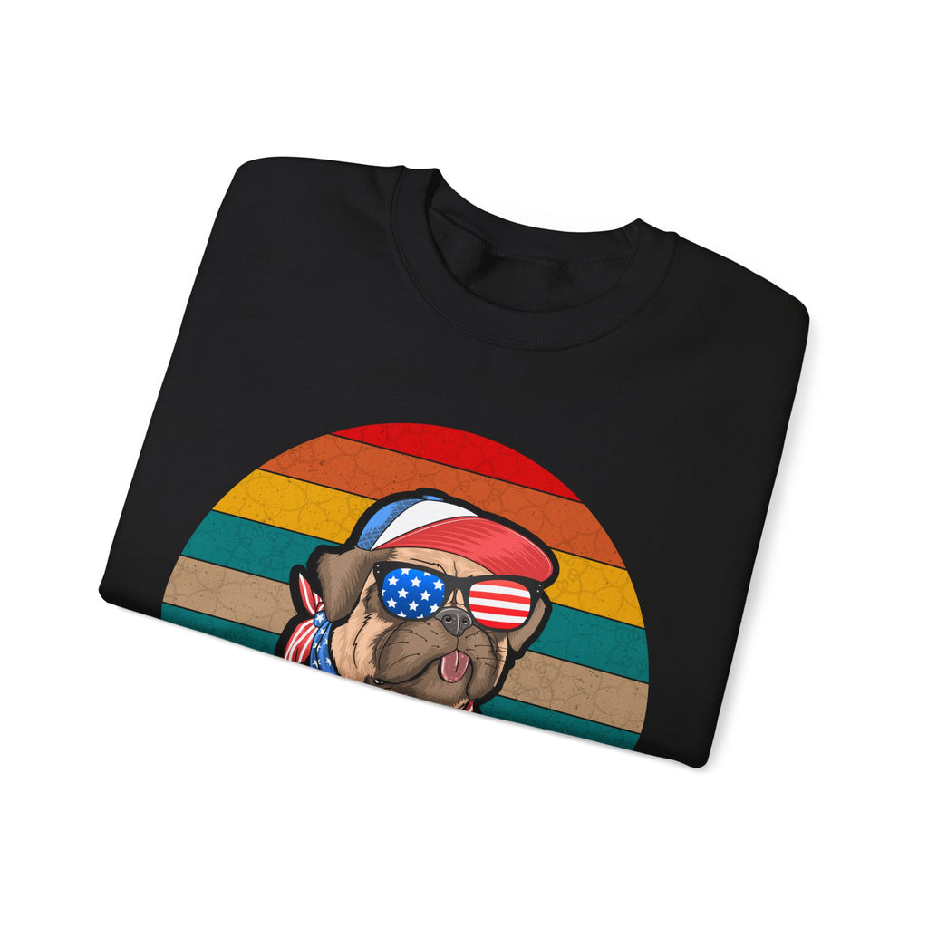 Co American Pug With Trees | Crewneck Sweatshirt